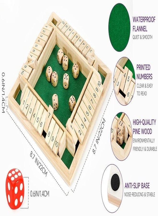 Little Mind Wooden Shut The Box Dice Game | Number Counting Math Board Game for Kids & Family | Educational Learning Toy for Children 3+ and Adults - Image 2